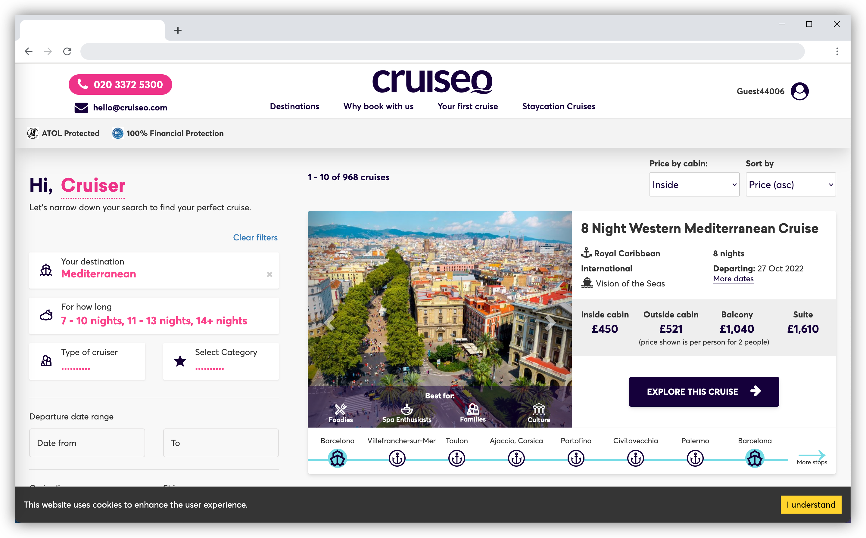 Screenshot of Cruiseo